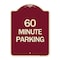 Signmission Designer Series 60 Minute Parking, Burgundy Heavy-Gauge Aluminum Sign, 24" x 18", BU-1824-24367 A-DES-BU-1824-24367 - alternate 1